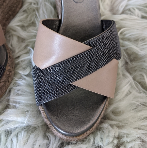Brunello Cucinelli Leather Wedge Sandal. - Picture 5 of 15